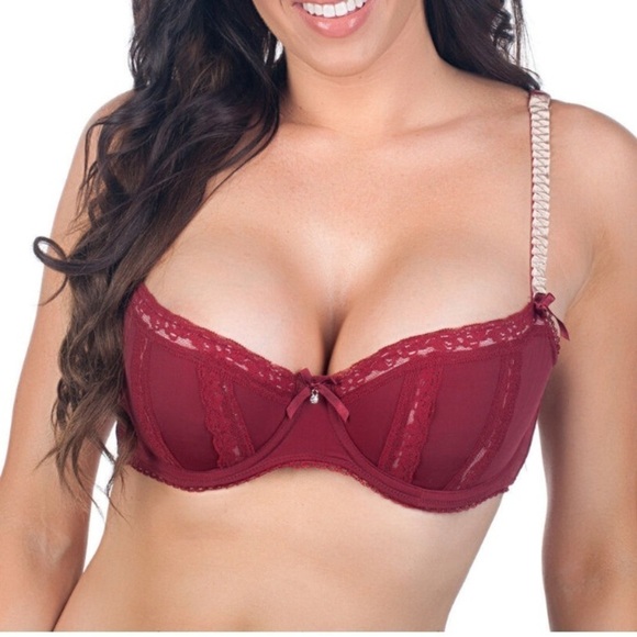 😍2/$20 NWT Alegro Lingerie Sz 36D Antique Rose Padded Bra - Picture 1 of 10